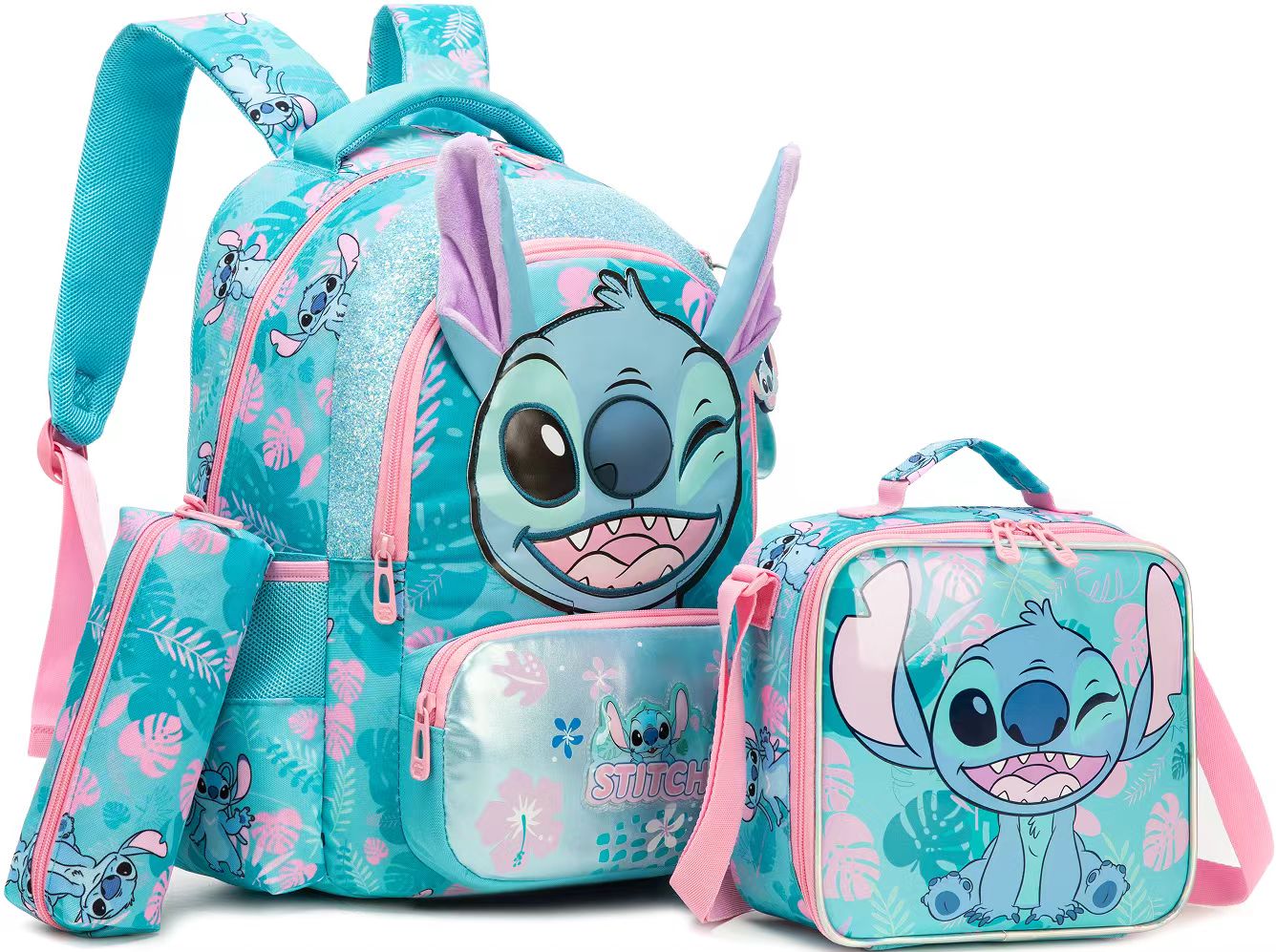 Tropical Stitch 3-piece Character Backpack Set