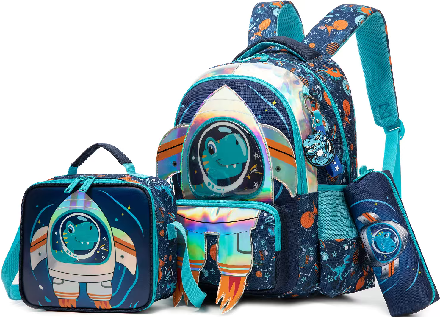 Asrto-Dino 3-Piece Rocket Backpack Set