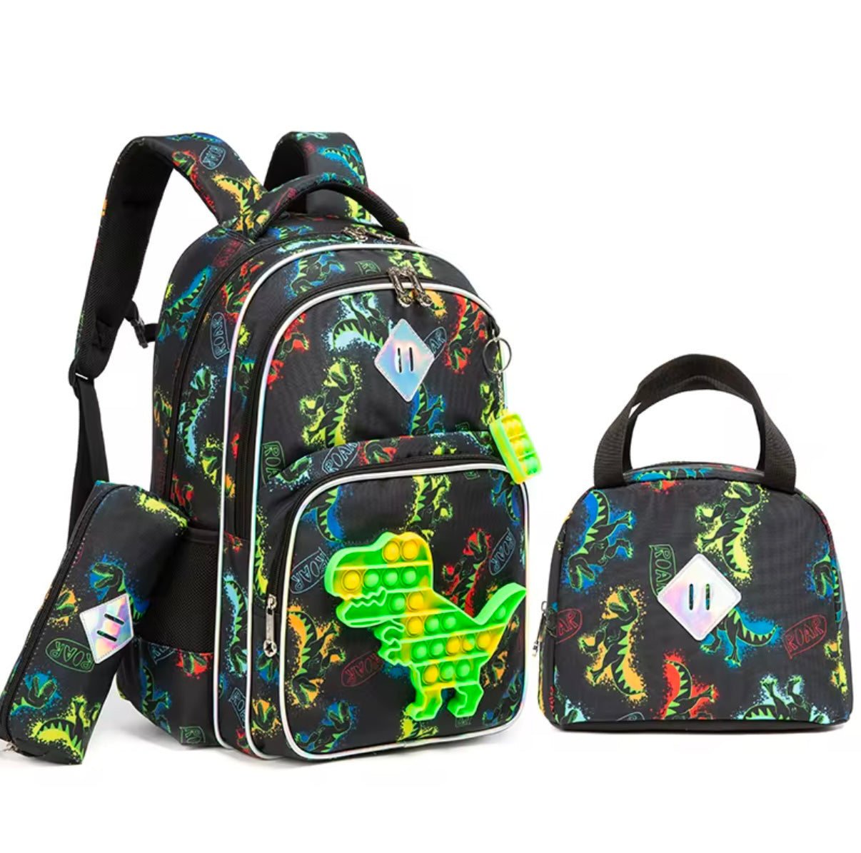 Dinosaur Pop-it 3-Piece Backpack Set