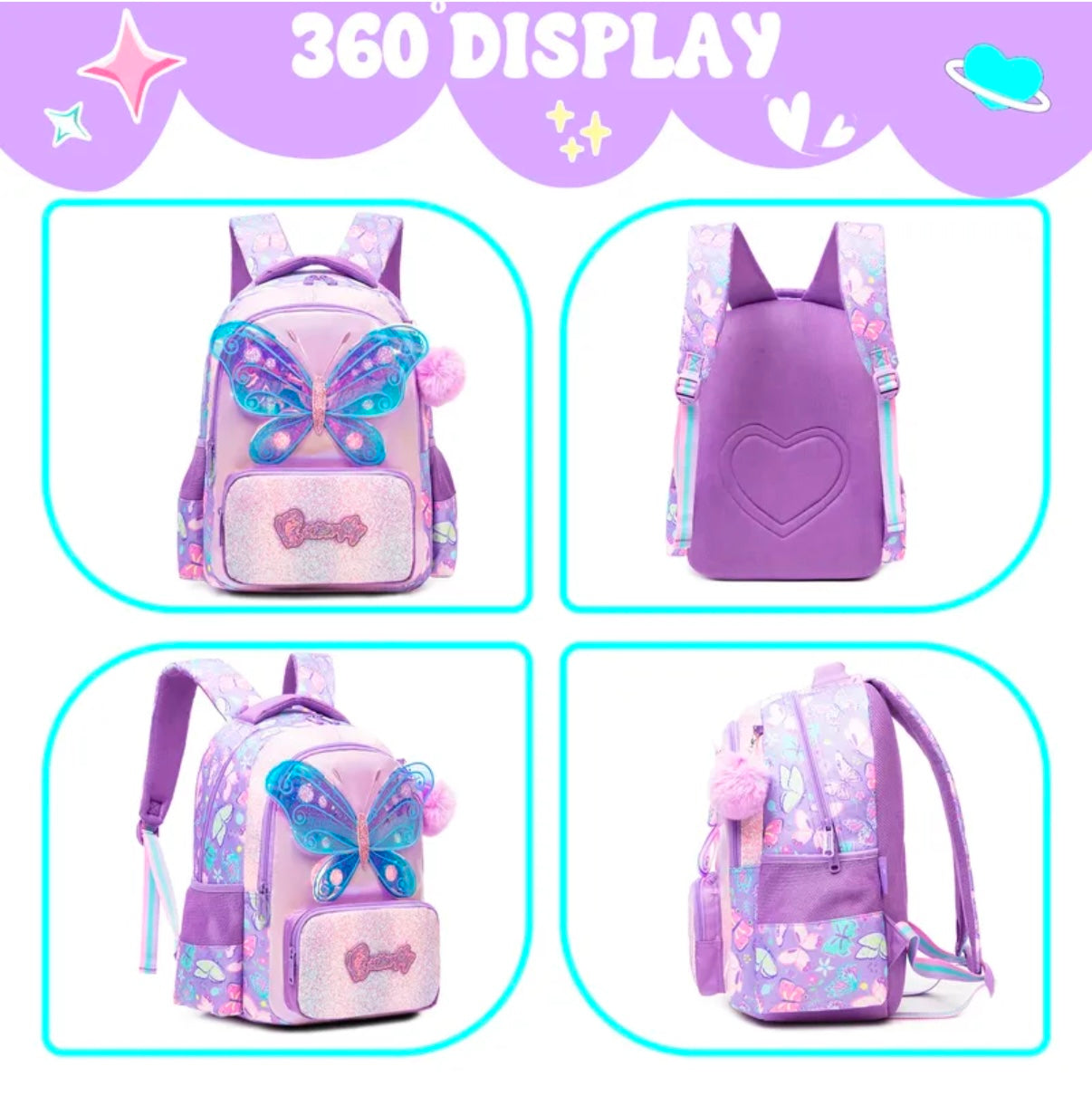 Enchanted Butterfly 3-Piece Backpack Set