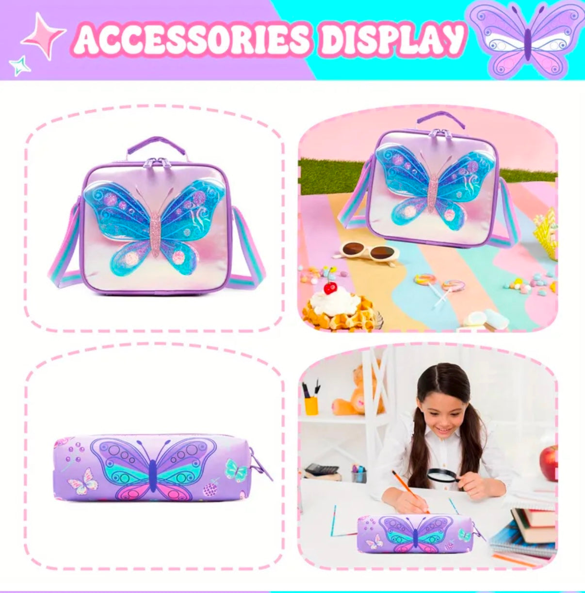 Enchanted Butterfly 3-Piece Backpack Set