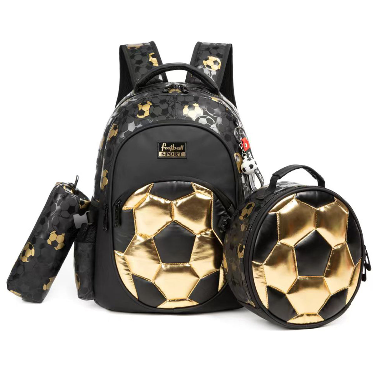 Golden Kick 3-Piece Football Sport Backpack Set