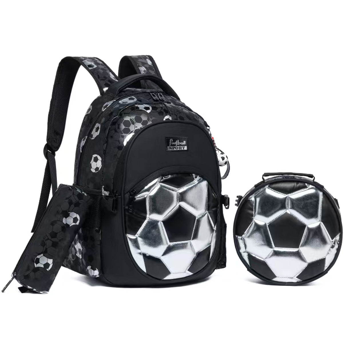 Silver Striker 3-Pieces Football Sport Backpack Set