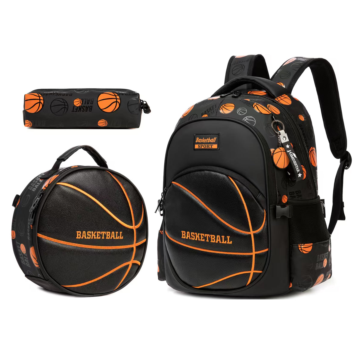Slam Dunk Black 3-Pieces Backpack Set