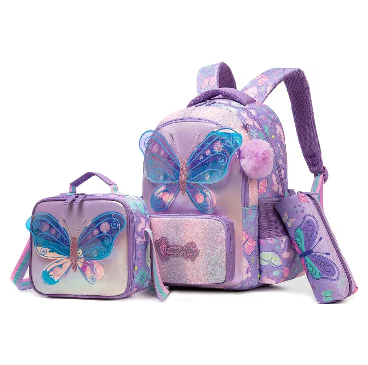 Enchanted Butterfly 3-Piece Backpack Set